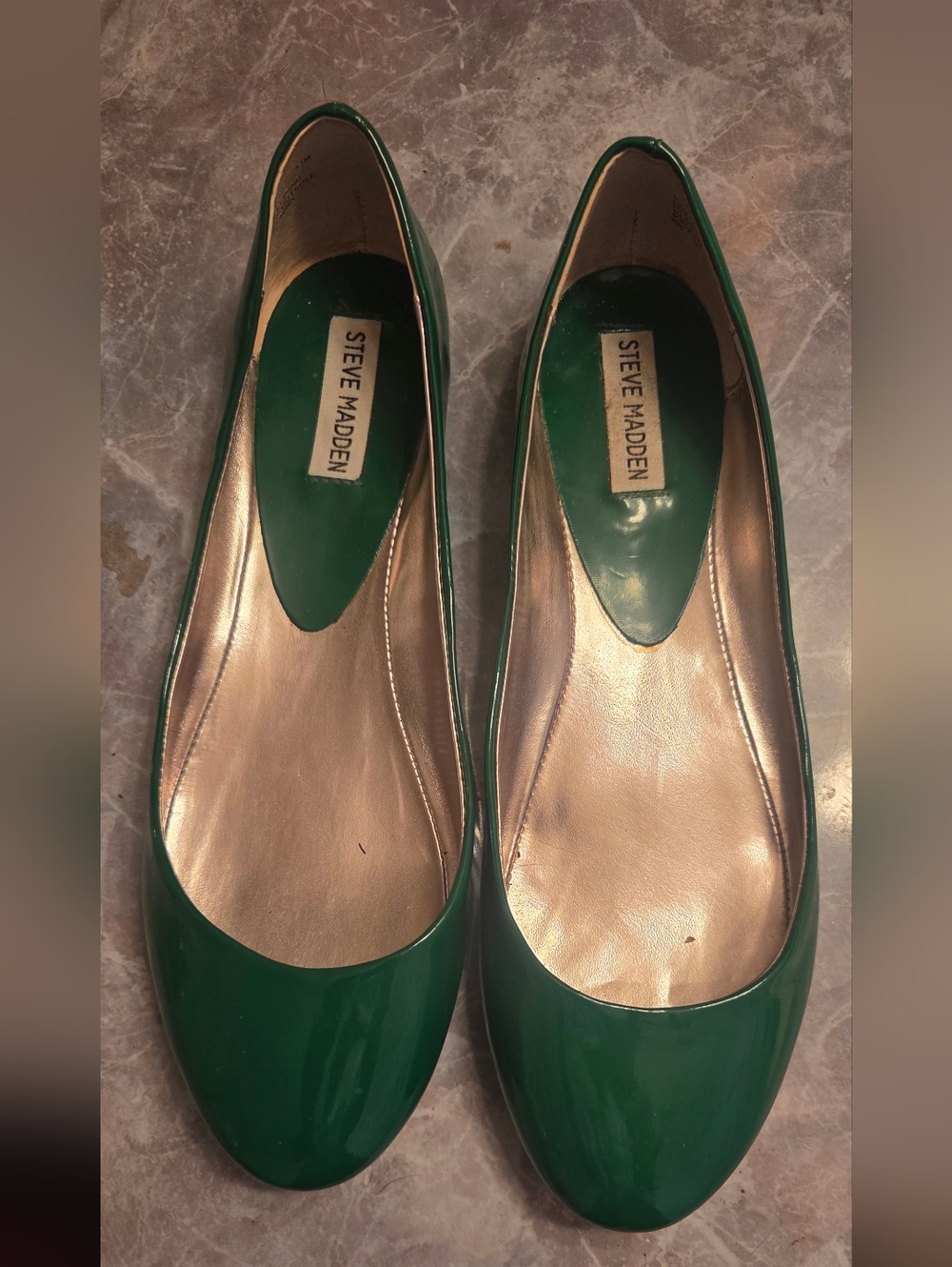 Steve Madden Green Patent Ballet Flats